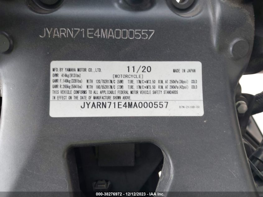 2021 YAMAHA MT09 JYARN71E4MA000557
