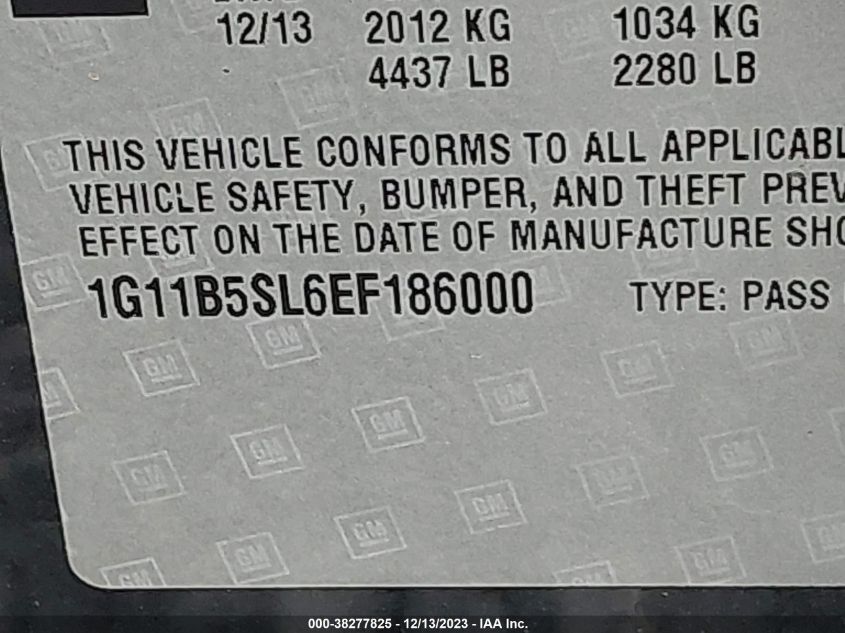 2014 CHEVROLET MALIBU LS - 1G11B5SL6EF186000
