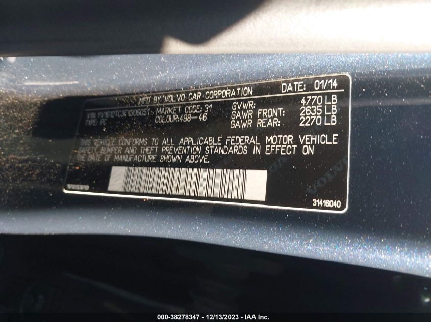 2015 VOLVO S60 PREMIER+ - YV1612TC3F1306051