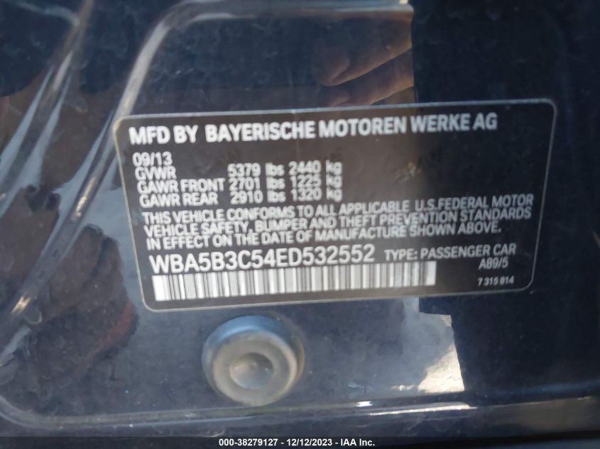 2014 BMW 535I XDRIVE - WBA5B3C54ED532552