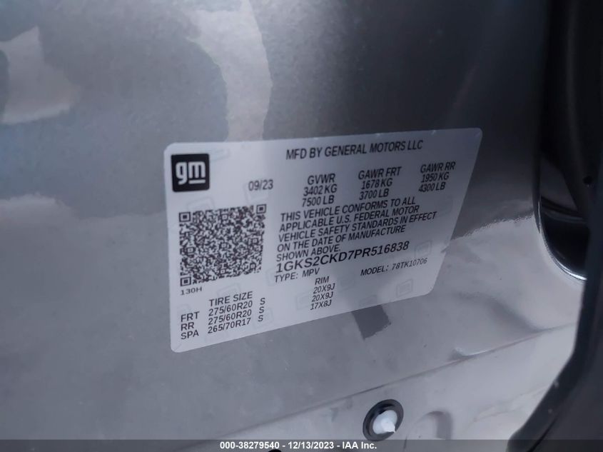 2023 GMC YUKON AT4 - 1GKS2CKD7PR516838