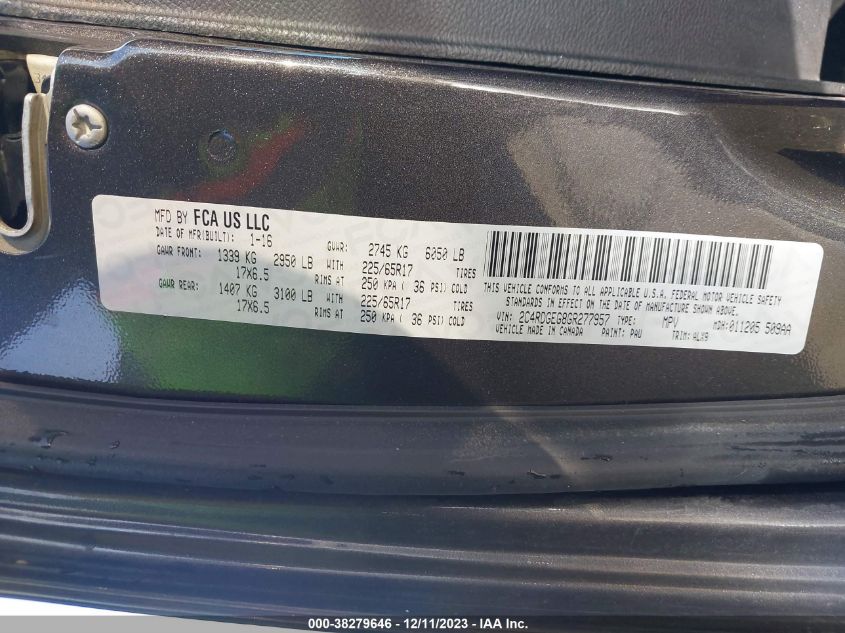 2016 DODGE GRAND CARAVAN R/T - 2C4RDGEG8GR277957