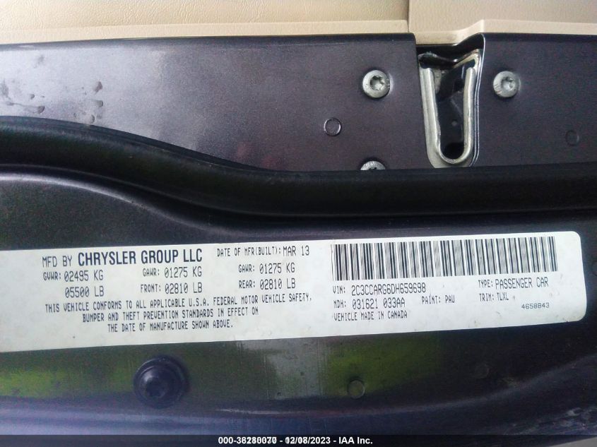 2013 CHRYSLER 300 - 2C3CCARG6DH659698