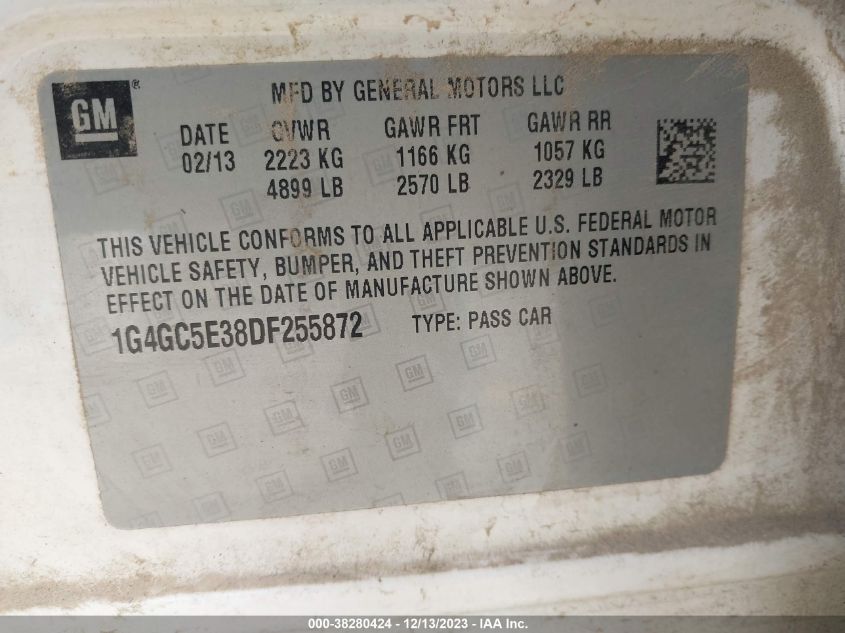 2013 BUICK LACROSSE - 1G4GC5E38DF255872