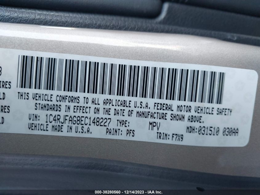 2014 JEEP GRAND CHEROKEE LAREDO - 1C4RJFAG8EC148227
