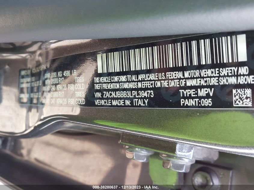 2020 JEEP RENEGADE LATITUDE - ZACNJBBB3LPL39473