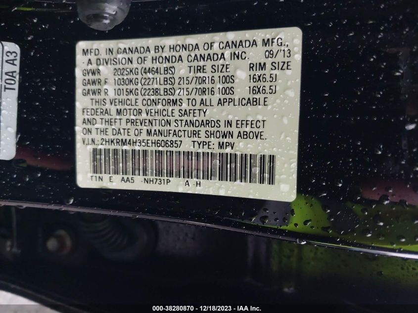 2014 HONDA CR-V LX - 2HKRM4H35EH606857