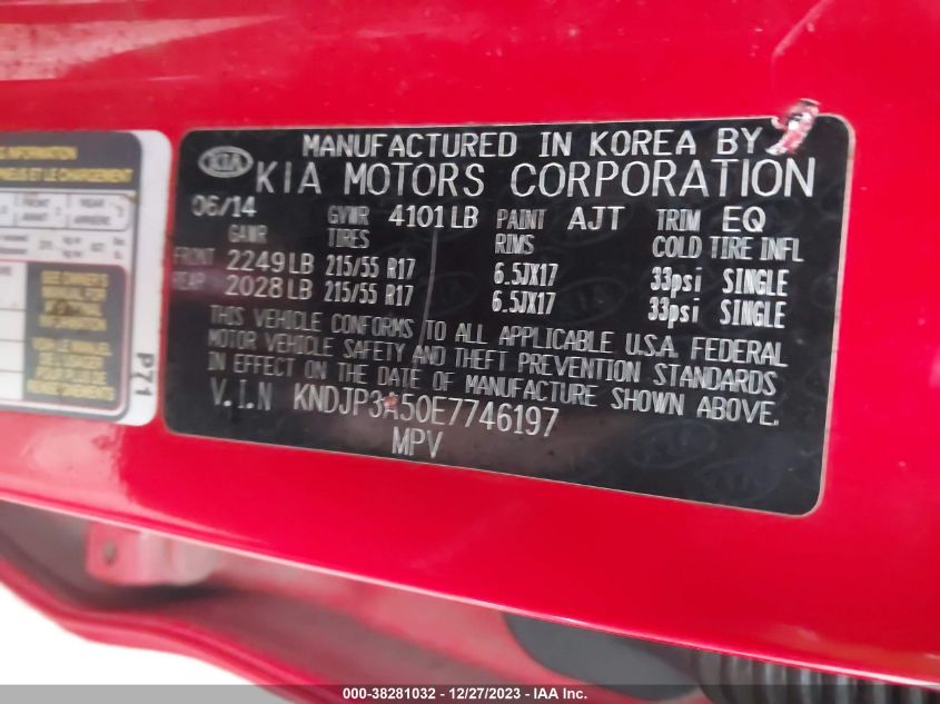 2014 KIA SOUL + - KNDJP3A50E7746197