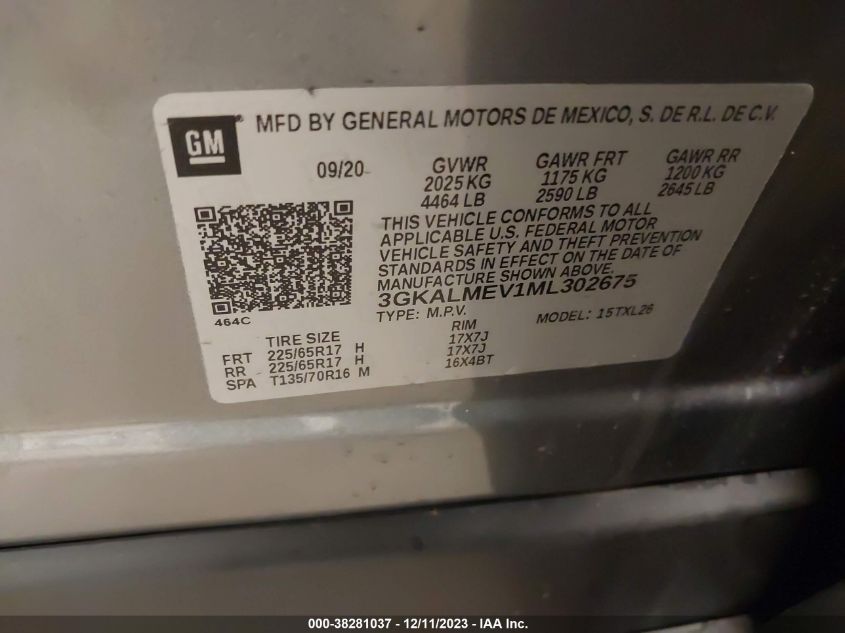 2021 GMC TERRAIN SLE - 3GKALMEV1ML302675