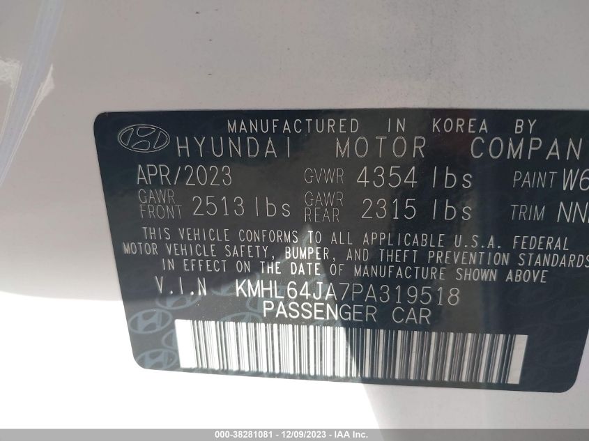 2023 HYUNDAI SONATA SEL - KMHL64JA7PA319518