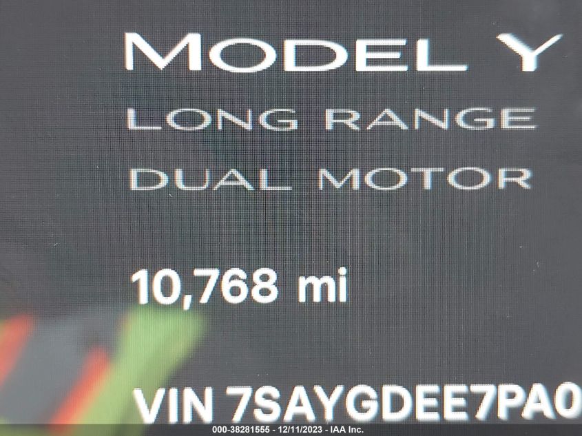 2023 TESLA MODEL Y - 7SAYGDEE7PA051646