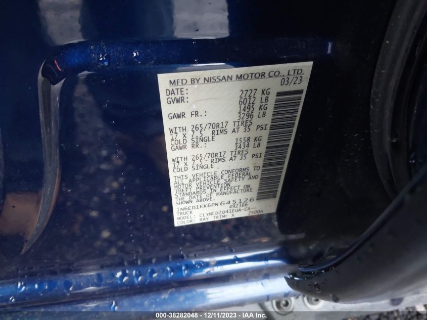 2023 NISSAN FRONTIER S/SV/PRO-4X - 1N6ED1EK6PN645126