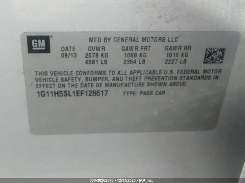 2014 CHEVROLET MALIBU LTZ - 1G11H5SL1EF128617