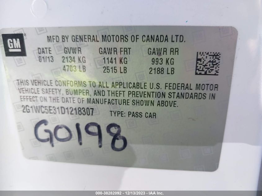2013 CHEVROLET IMPALA LTZ - 2G1WC5E31D1218307
