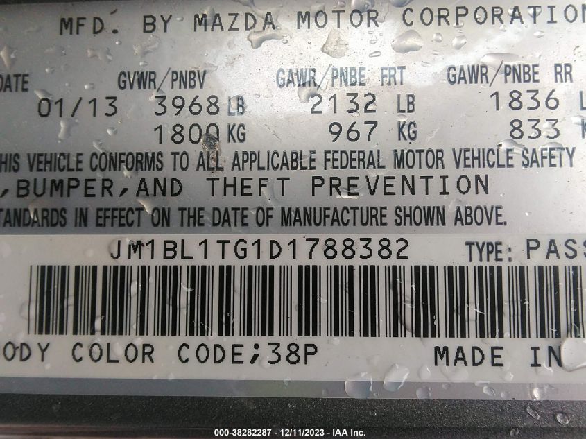 2013 MAZDA MAZDA3 I SV - JM1BL1TG1D1788382