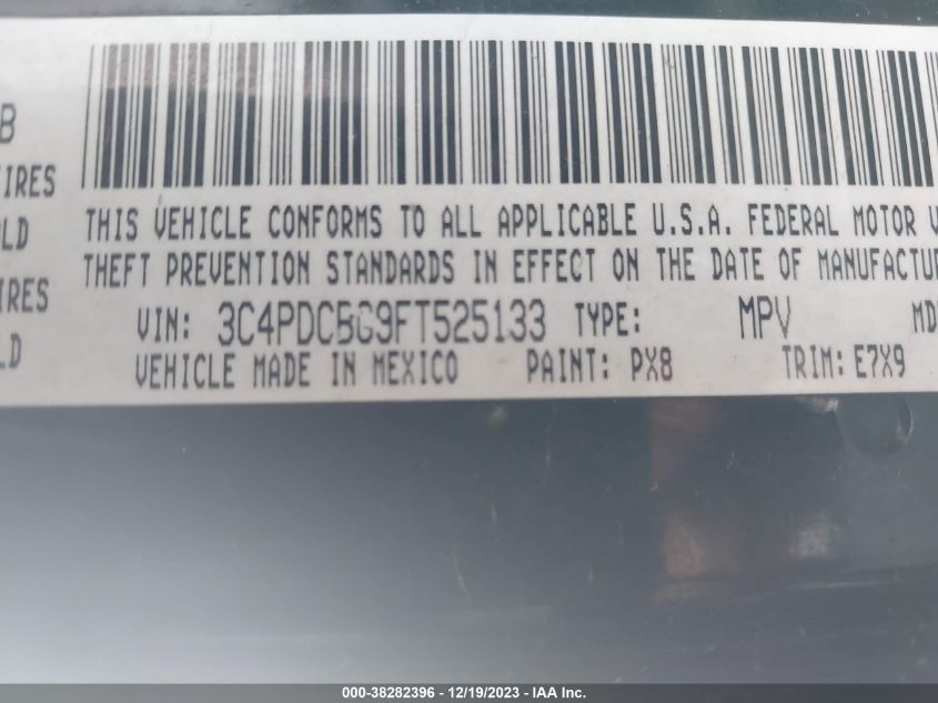 2015 DODGE JOURNEY SXT - 3C4PDCBG9FT525133