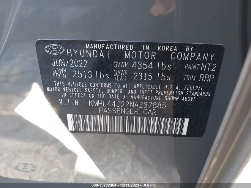 2022 HYUNDAI SONATA SEL PLUS - KMHL44J22NA237885