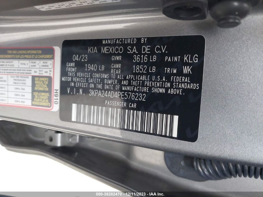 3KPA24AD4PE576232 | 2023 KIA RIO