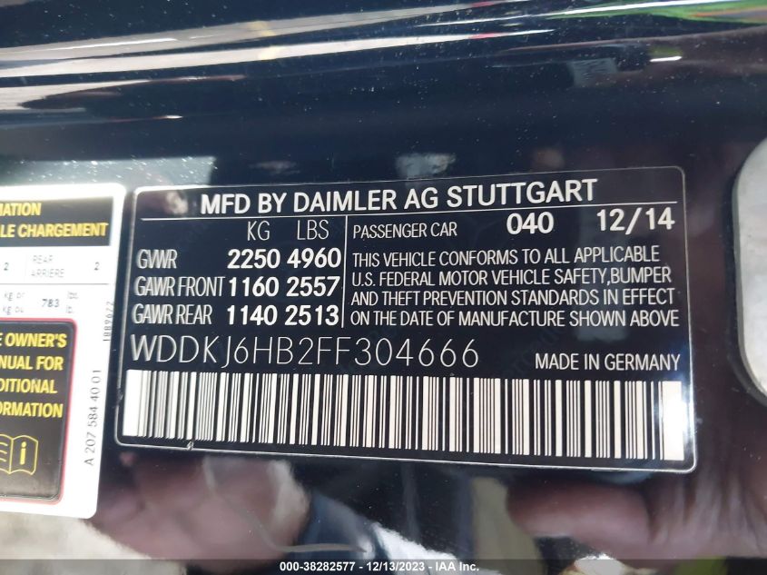 2015 MERCEDES-BENZ E 400 4MATIC WDDKJ6HB2FF304666