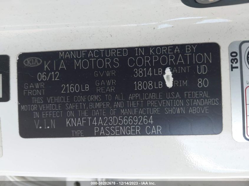 2013 KIA FORTE LX - KNAFT4A23D5669264