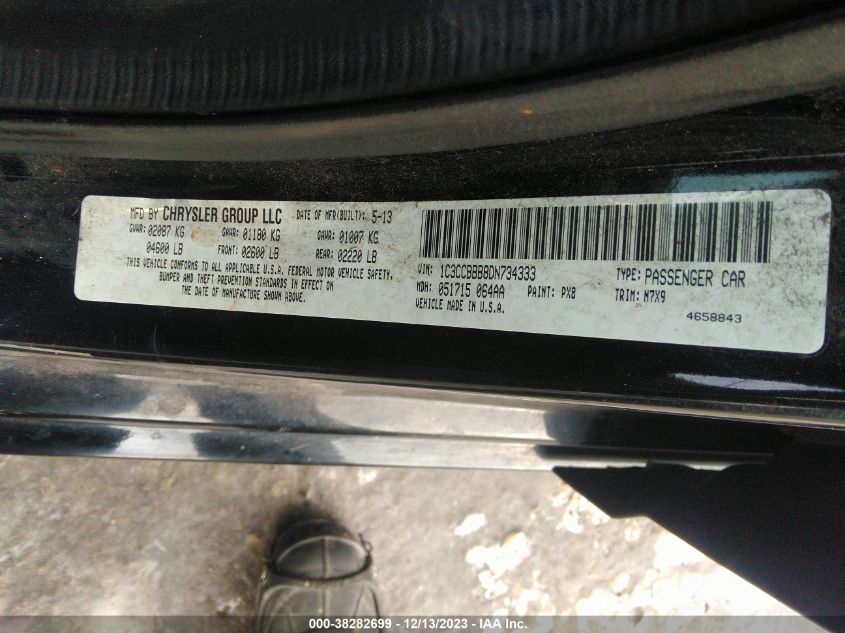 2013 CHRYSLER 200 TOURING - 1C3CCBBB8DN734333