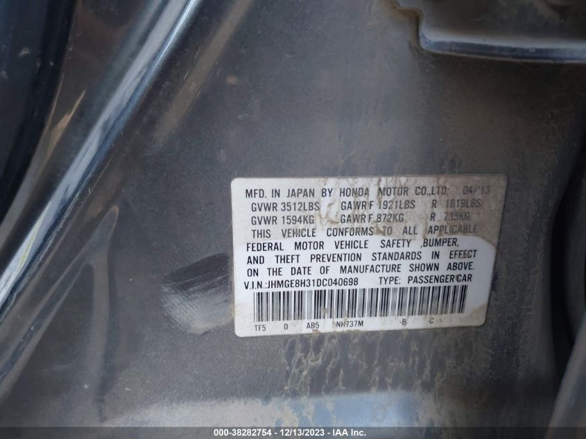2013 HONDA FIT - JHMGE8H31DC040698