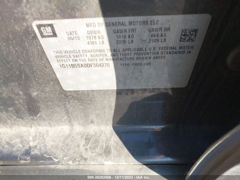 2013 CHEVROLET MALIBU 1LS - 1G11B5SA0DF304278