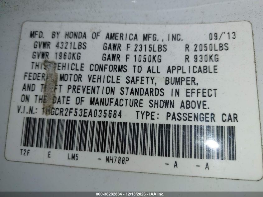 2014 HONDA ACCORD SPORT - 1HGCR2F53EA035684