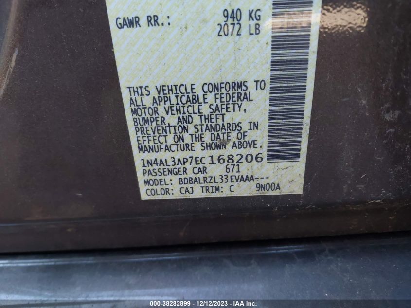 2014 NISSAN ALTIMA 2.5/S/SV/SL - 1N4AL3AP7EC168206