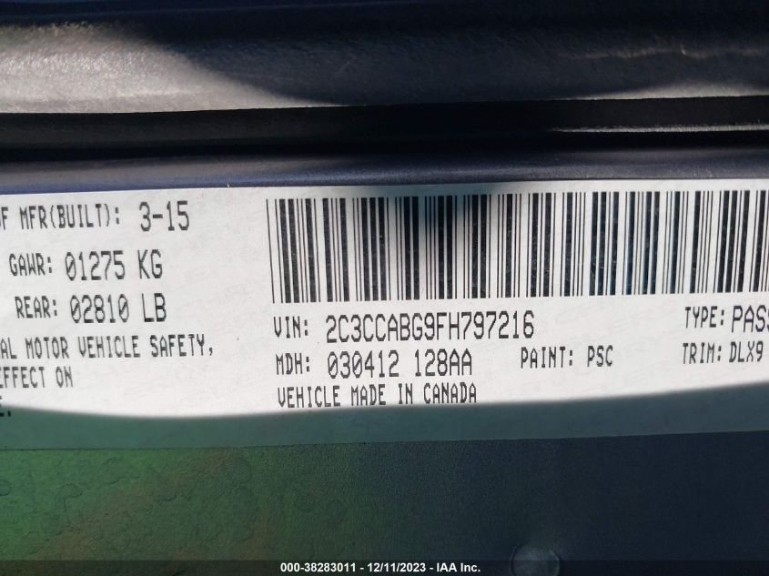 2015 CHRYSLER 300 S - 2C3CCABG9FH797216