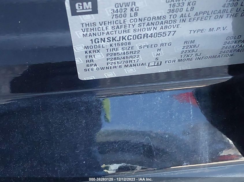 2016 CHEVROLET SUBURBAN LTZ - 1GNSKJKC0GR405577