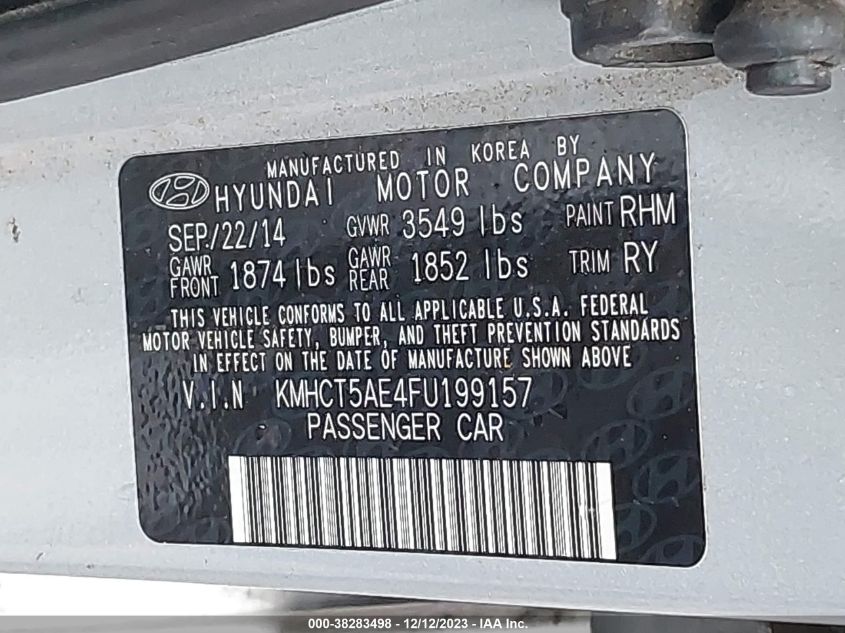2015 HYUNDAI ACCENT GS - KMHCT5AE4FU199157