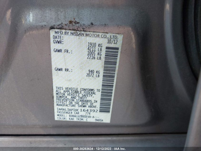 2013 NISSAN ALTIMA 2.5 SV - 1N4AL3AP1DC164392