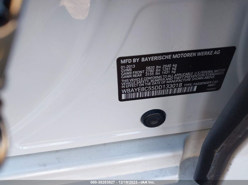 2013 BMW 750LI WBAYE8C55DD133018
