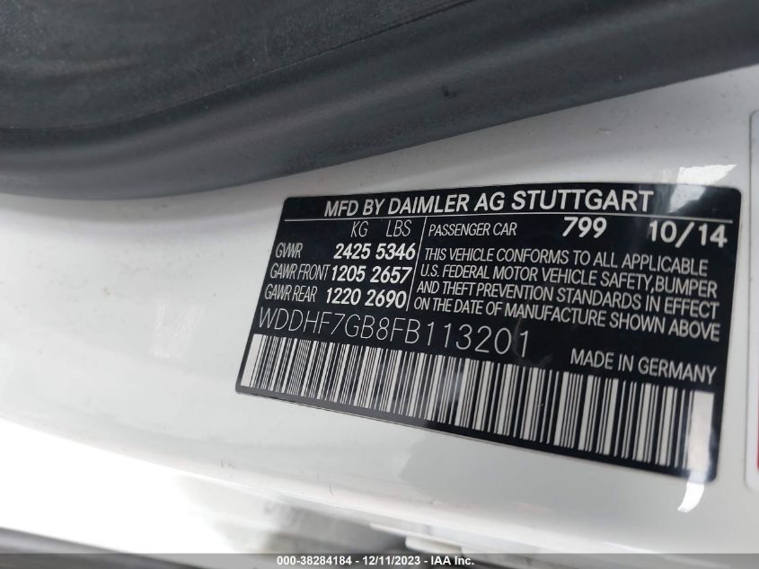 2015 MERCEDES-BENZ E 63 AMG S 4MATIC - WDDHF7GB8FB113201