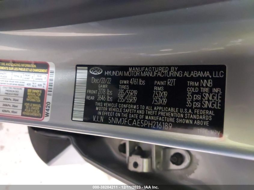 2023 HYUNDAI TUCSON SEL - 5NMJFCAE5PH216189