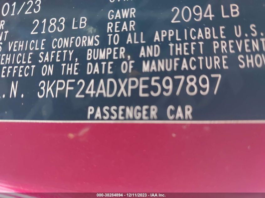 2023 KIA FORTE LXS - 3KPF24ADXPE597897