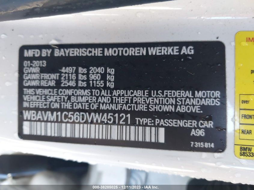 2013 BMW X1 SDRIVE28I - WBAVM1C56DVW45121