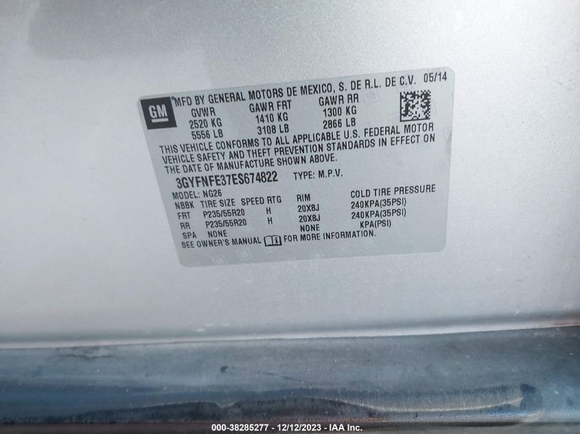 2014 CADILLAC SRX PERFORMANCE COLLECTION - 3GYFNFE37ES674822