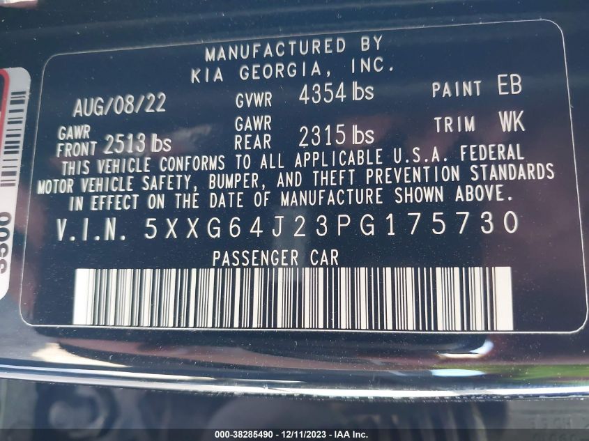 2023 KIA K5 GT-LINE - 5XXG64J23PG175730