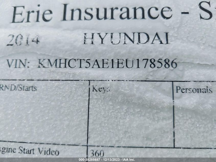 2014 HYUNDAI ACCENT GS - KMHCT5AE1EU178586