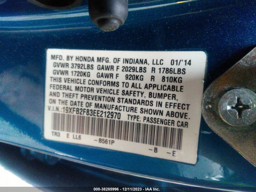 2014 HONDA CIVIC EX - 19XFB2F83EE212970