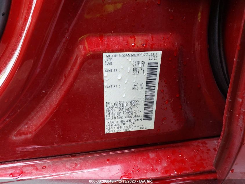 2013 NISSAN ALTIMA 2.5 S - 1N4AL3AP6DN484988