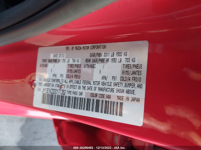 2013 MAZDA MAZDA2 SPORT - JM1DE1KZ2D0171052