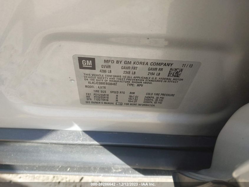 2014 BUICK ENCORE LEATHER - KL4CJCSB8EB608462
