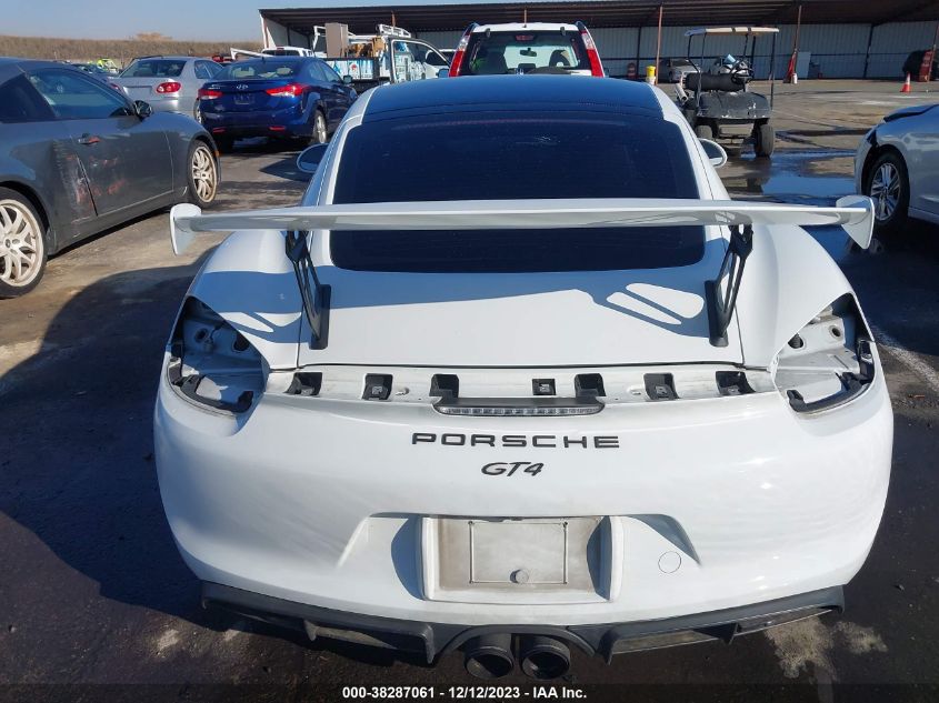 2016 PORSCHE CAYMAN GT4 WP0AC2A83GK197496