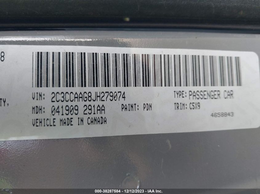 2018 CHRYSLER 300 TOURING - 2C3CCAAG8JH279074