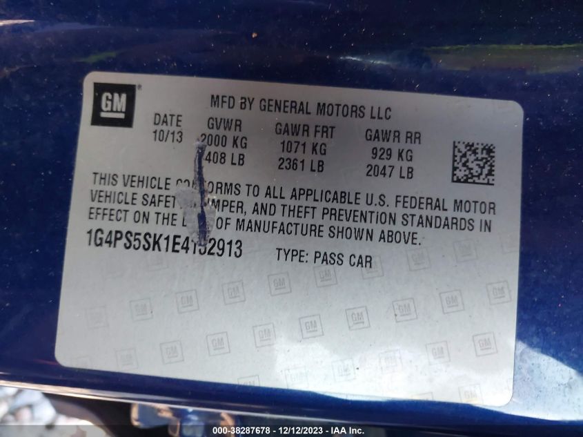 2014 BUICK VERANO - 1G4PS5SK1E4132913