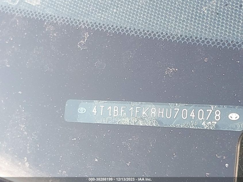 2017 TOYOTA CAMRY LE/XLE/SE/XSE - 4T1BF1FK8HU704078