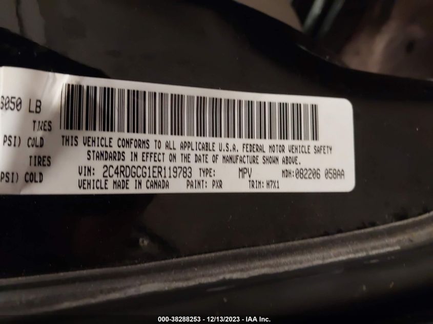 2014 DODGE GRAND CARAVAN SXT - 2C4RDGCG1ER119783
